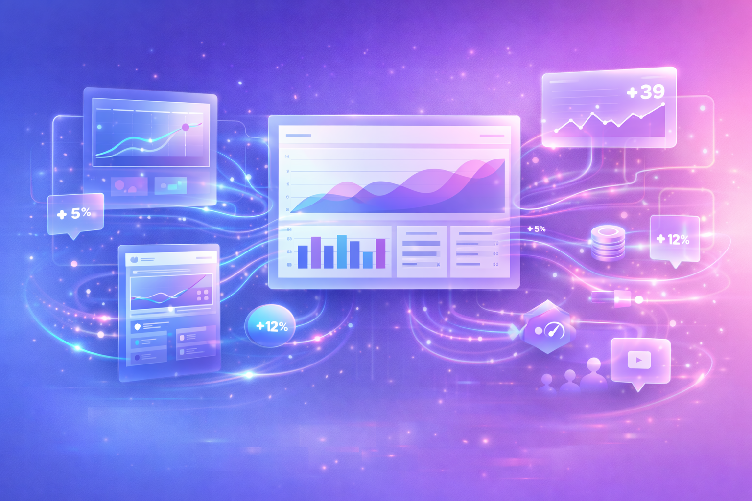 Analytics dashboard and data visualization illustration