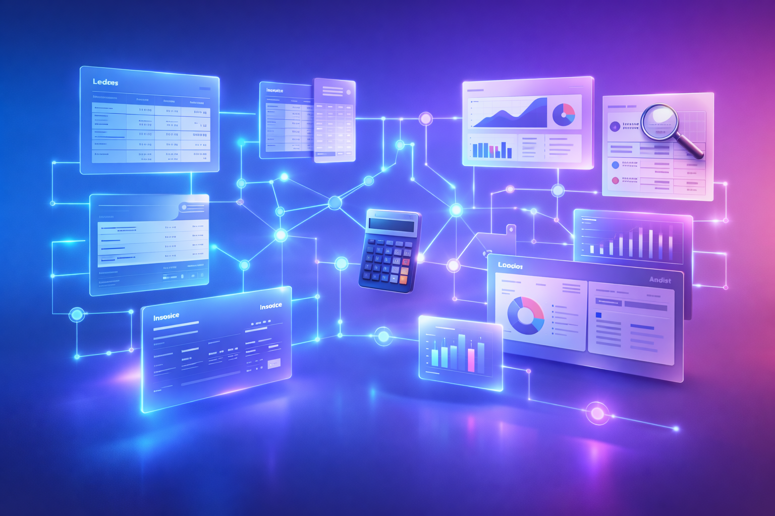 Finance and accounting software dashboard illustration